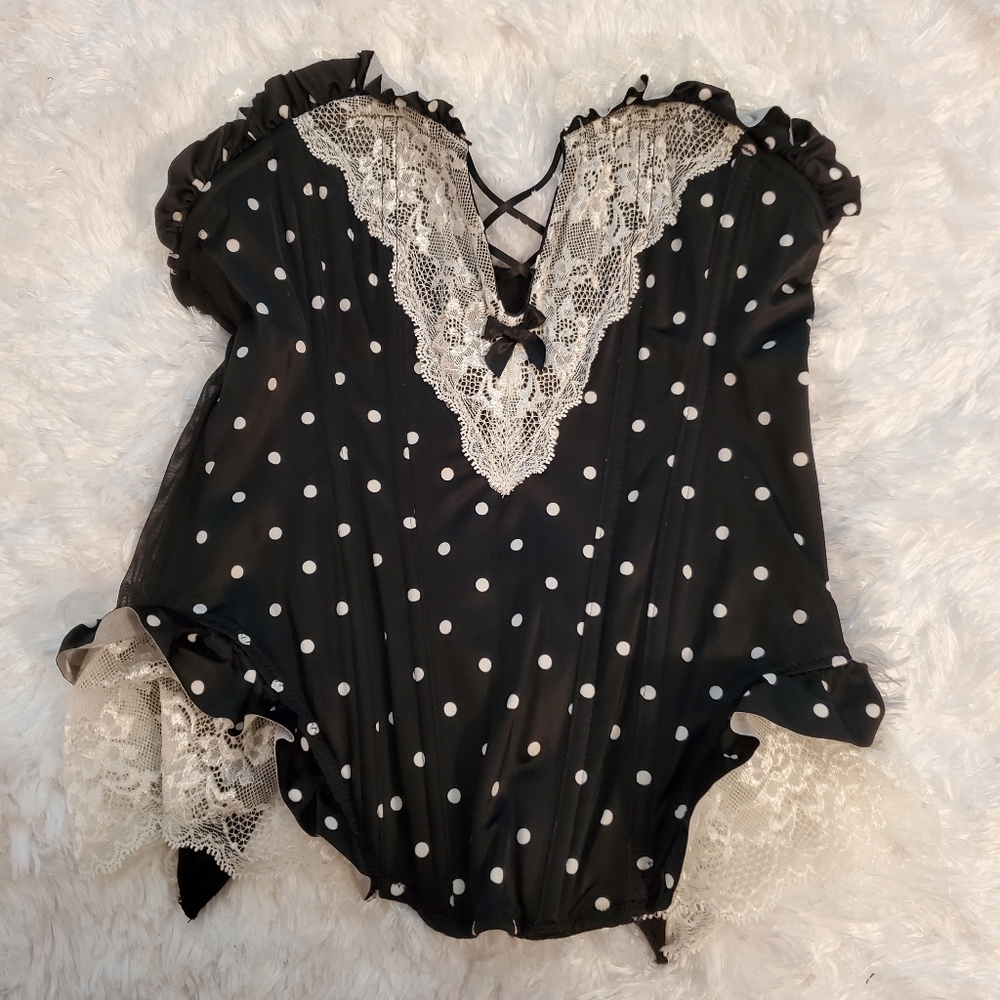 Victoria's Secret | Black/White Dot Tease Corset